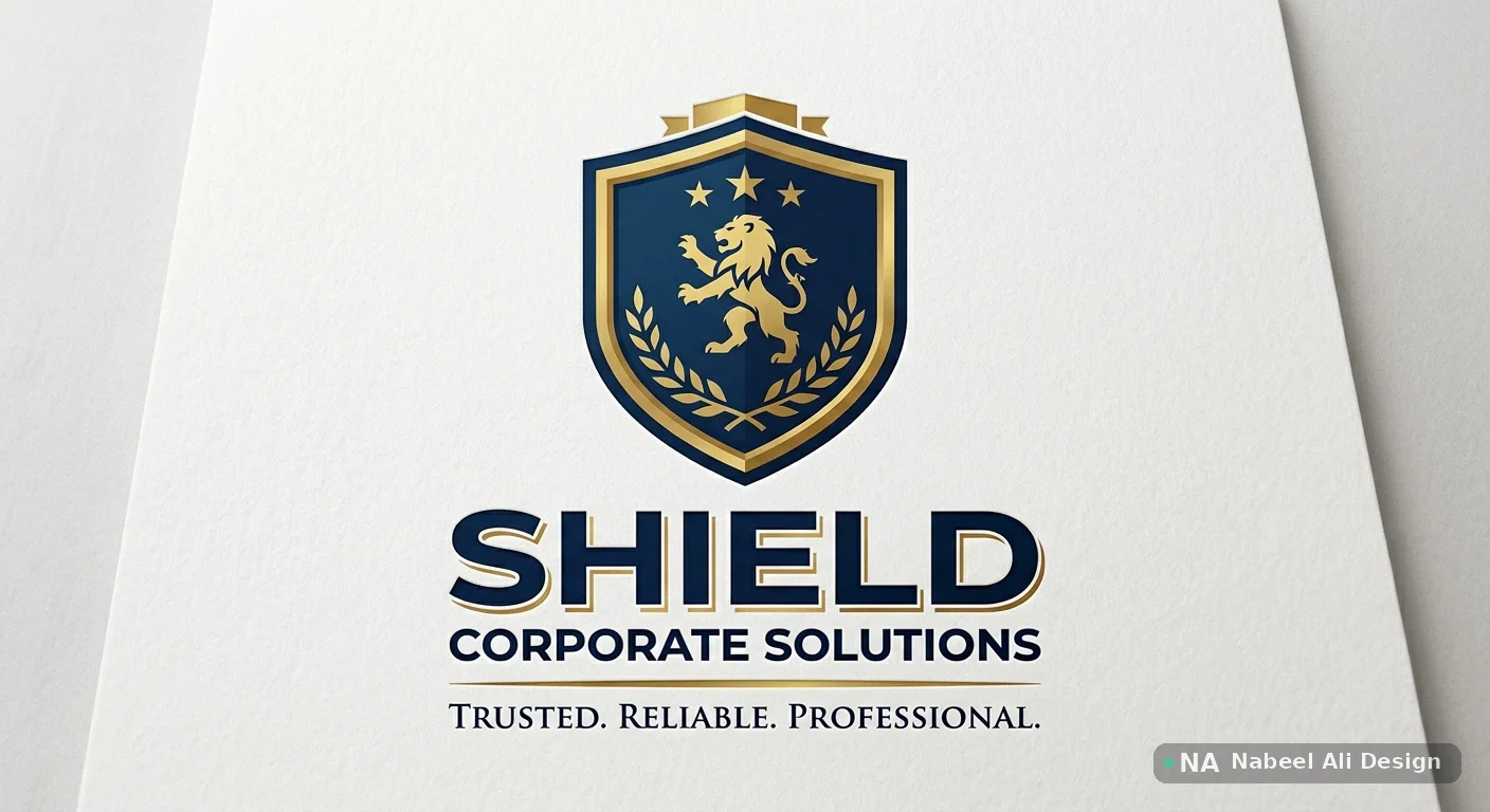 Shield Corporate Solutions — crest-and-lion corporate logo identity