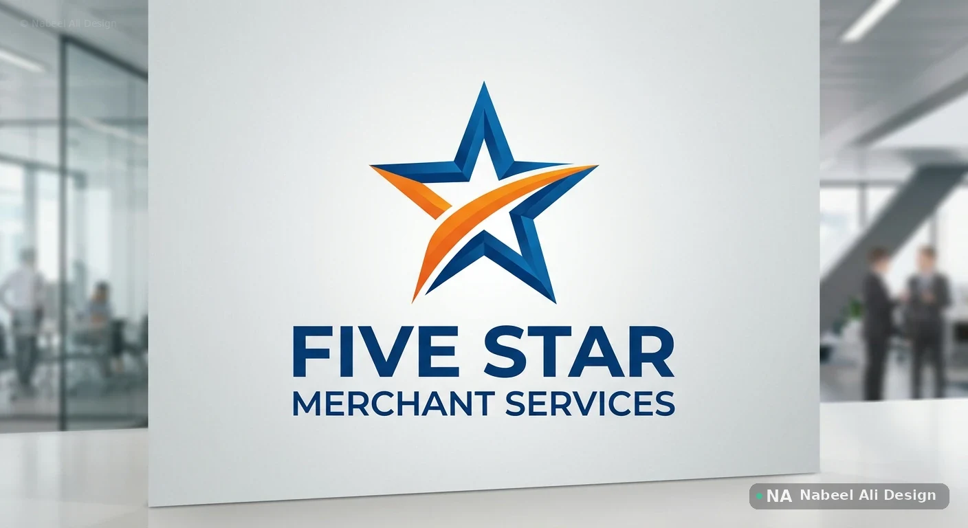 Five Star Merchant Services — Logo Design concept design by Nabeel Ali