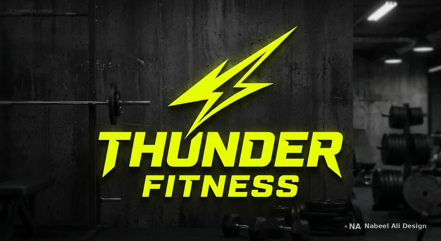 Thunder Fitness — Logo Design concept design by Nabeel Ali