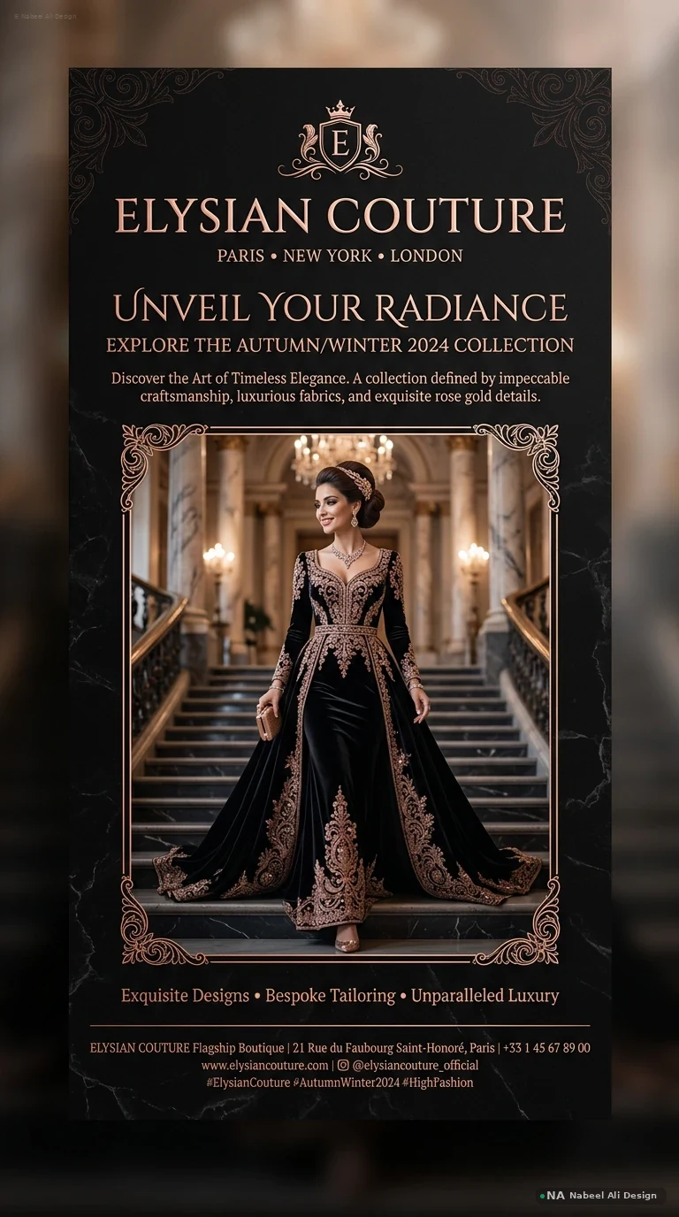 Elysian Couture — Autumn/Winter — Advertising & Print concept design by Nabeel Ali