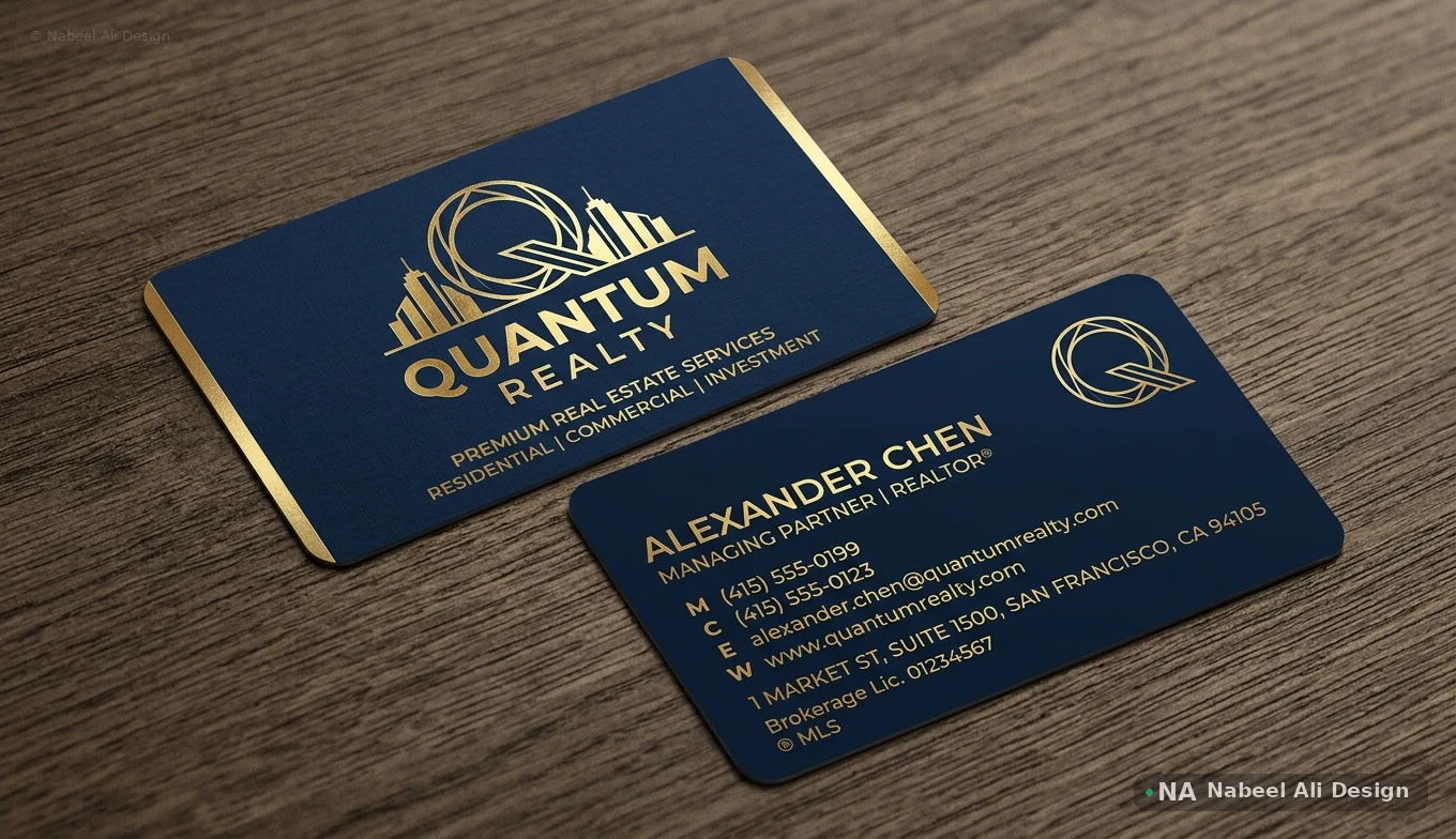 Quantum Realty — Card Set — Advertising & Print concept design by Nabeel Ali