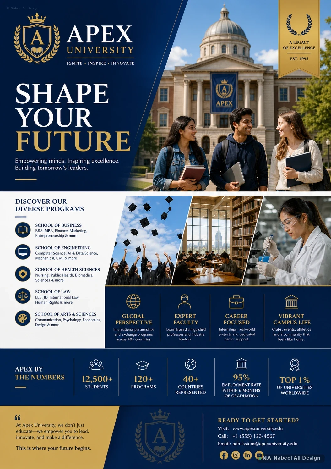 Apex University — Advertising & Print concept design by Nabeel Ali