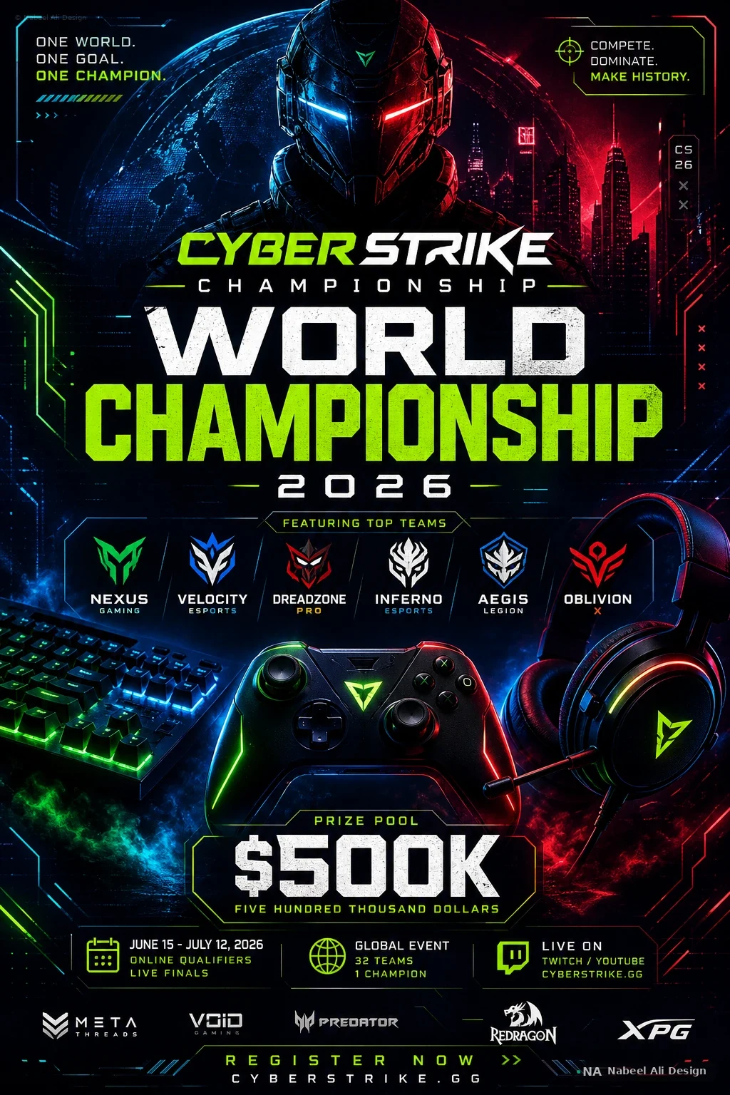 CyberStrike Championship — Advertising & Print concept design by Nabeel Ali