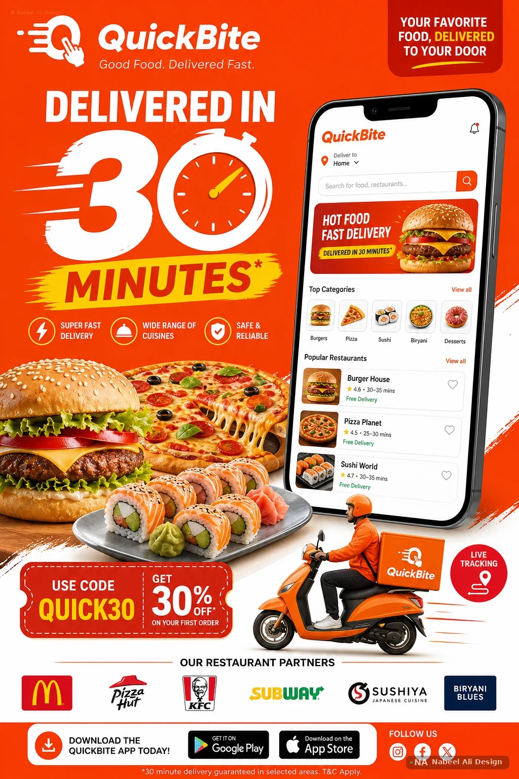 QuickBite — Advertising & Print concept design by Nabeel Ali
