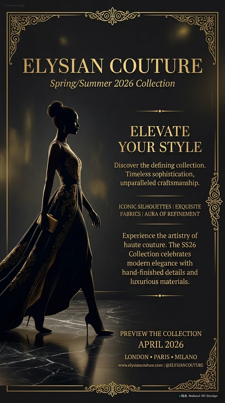 Elysian Couture — Spring/Summer — Advertising & Print concept design by Nabeel Ali