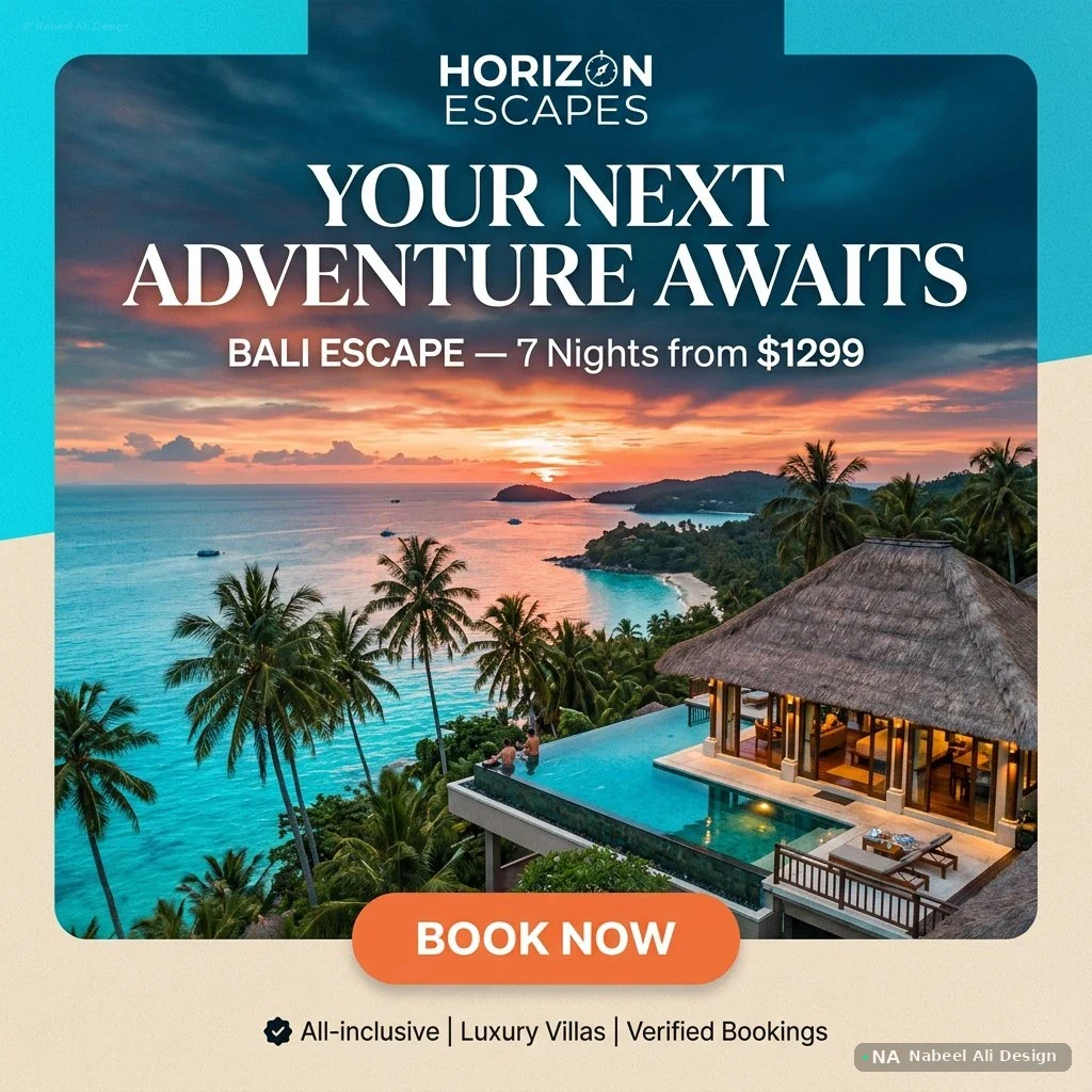 Horizon Escapes — luxury travel social campaign creative