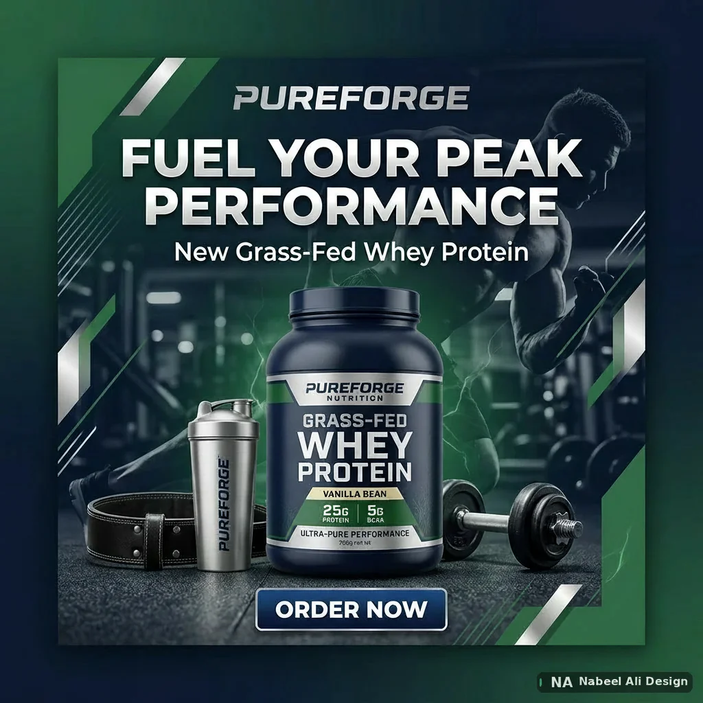 PureForge Nutrition — Social Media concept design by Nabeel Ali