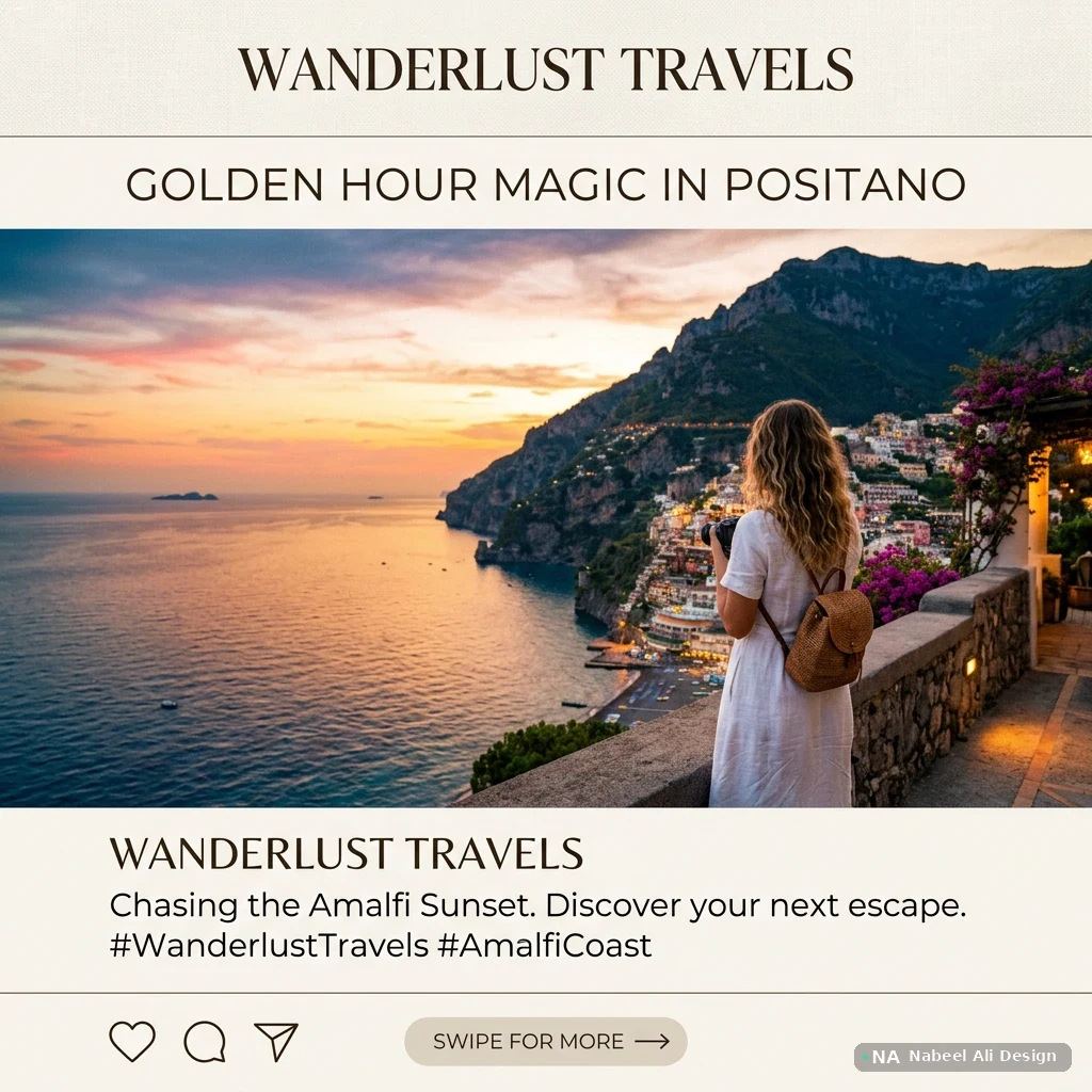 Wanderlust Travels — Social Media concept design by Nabeel Ali