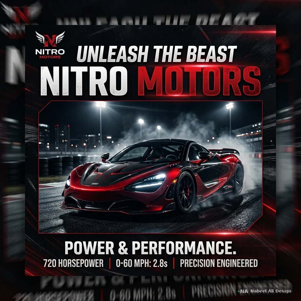 Nitro Motors — Social Media concept design by Nabeel Ali