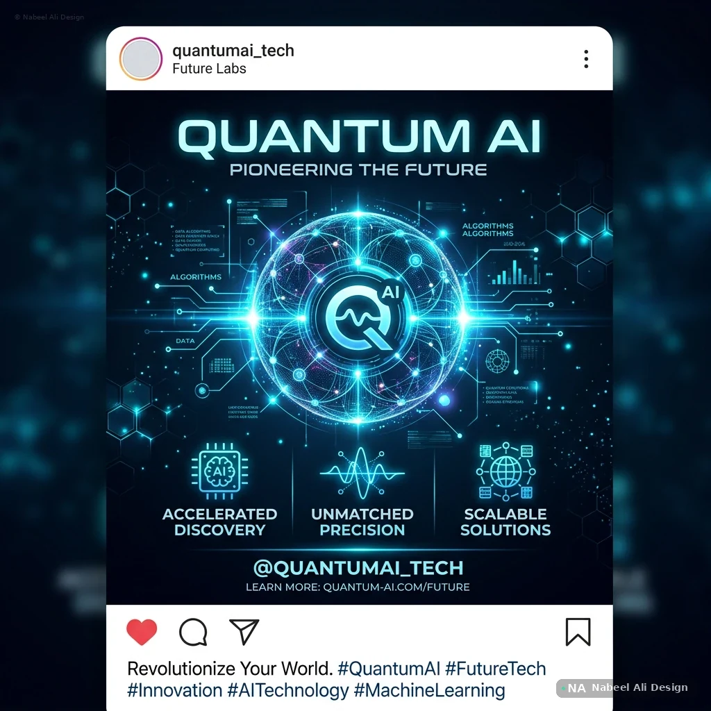 Quantum AI — Social Media concept design by Nabeel Ali