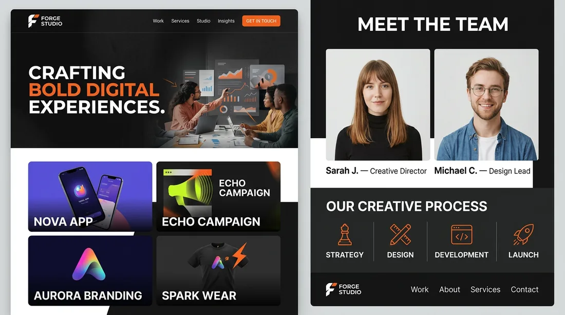 Forge Studio — Website Design concept design by Nabeel Ali