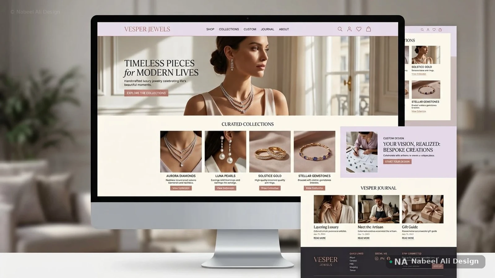 Vesper Jewels — Website Design concept design by Nabeel Ali