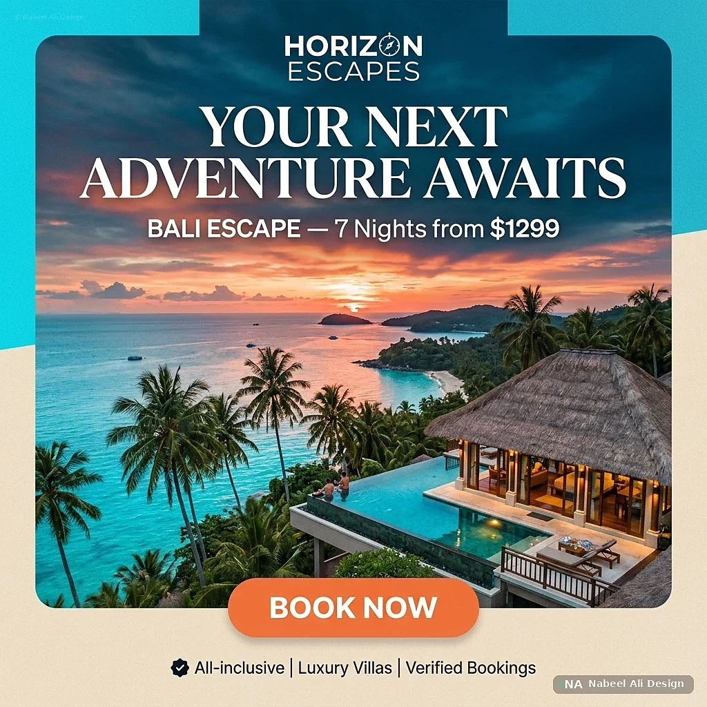 Horizon Escapes — Social Media design by Nabeel Ali