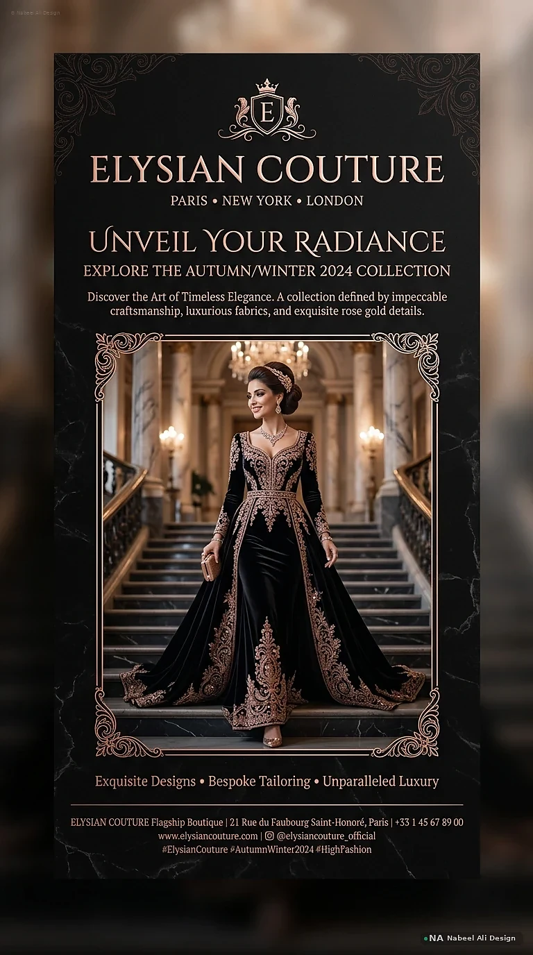 Elysian Couture — Autumn/Winter — Advertising & Print design by Nabeel Ali