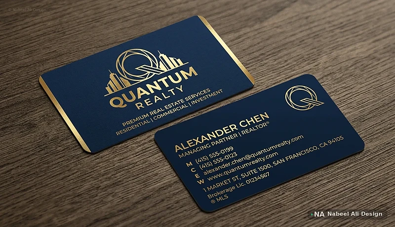 Quantum Realty — Card Set — Advertising & Print design by Nabeel Ali