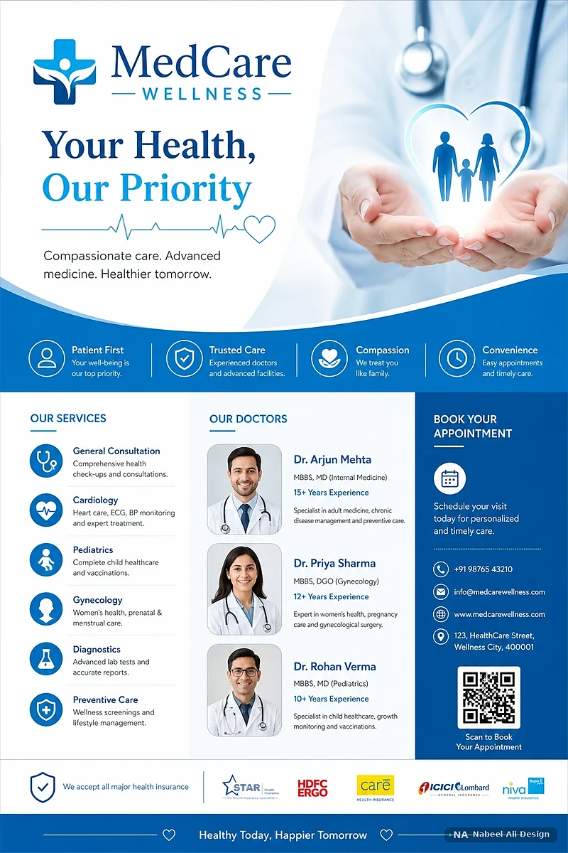 MedCare Wellness — Advertising & Print design by Nabeel Ali