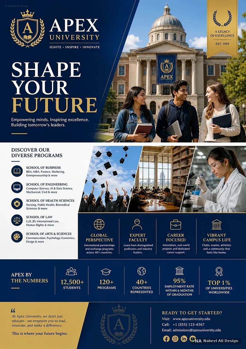 Apex University — Advertising & Print design by Nabeel Ali