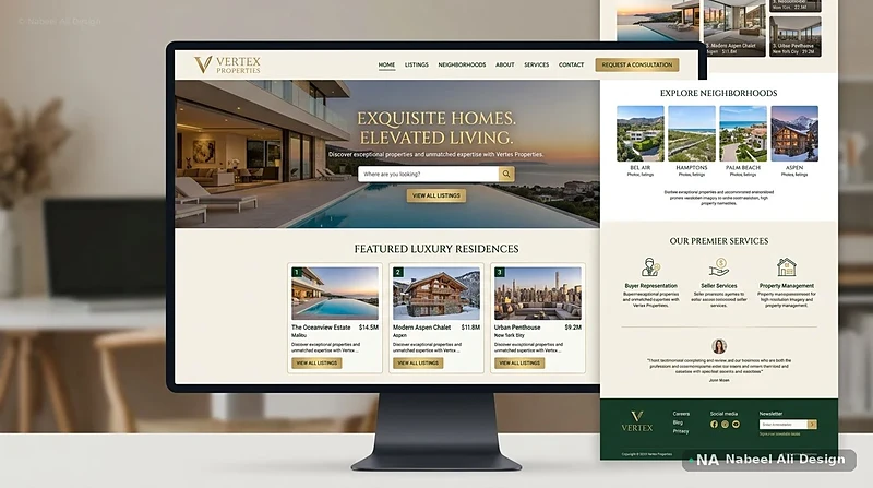 Vertex Properties — Website Design design by Nabeel Ali