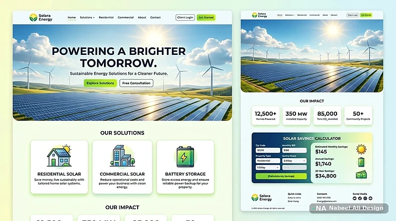 Solara Energy — Website Design design by Nabeel Ali