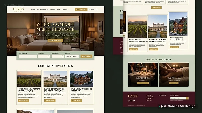 Haven Hospitality — Website Design design by Nabeel Ali