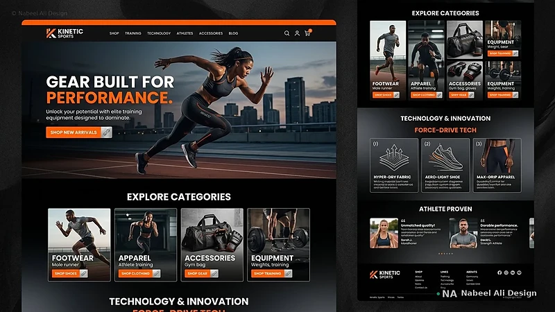 Kinetic Sports — Website Design design by Nabeel Ali